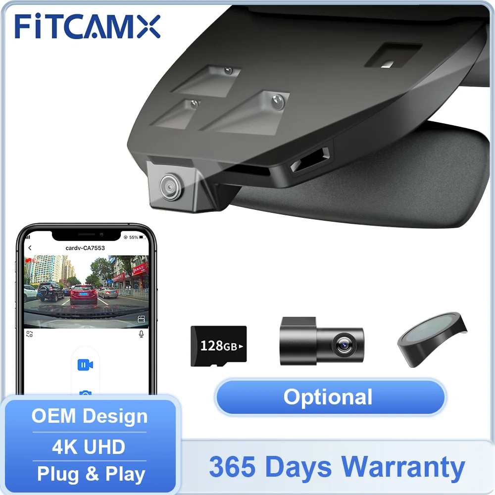 Canali anteriori posteriori Cam per auto per Mazda CX-9 2016-2025 / CX-80 2024-2025, FITCAMX Dashcam Filtro polarizzante CPL Supporto APP WIFI
