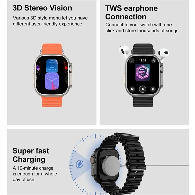 Ultra 3 smartwatch homem mulher amoled 4gb mp3 mp4 player bt rede compartilhamento app chatgpt relógio inteligente ai para apple xiaomi huawei