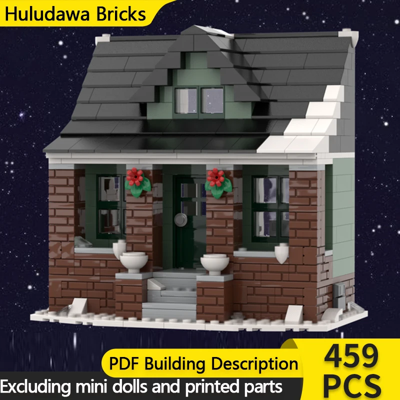 

Street View Model MOC Building Bricks Winter Urban Area Bungalow Modular Technology Children Holiday Gifts Assemble Toys Suit