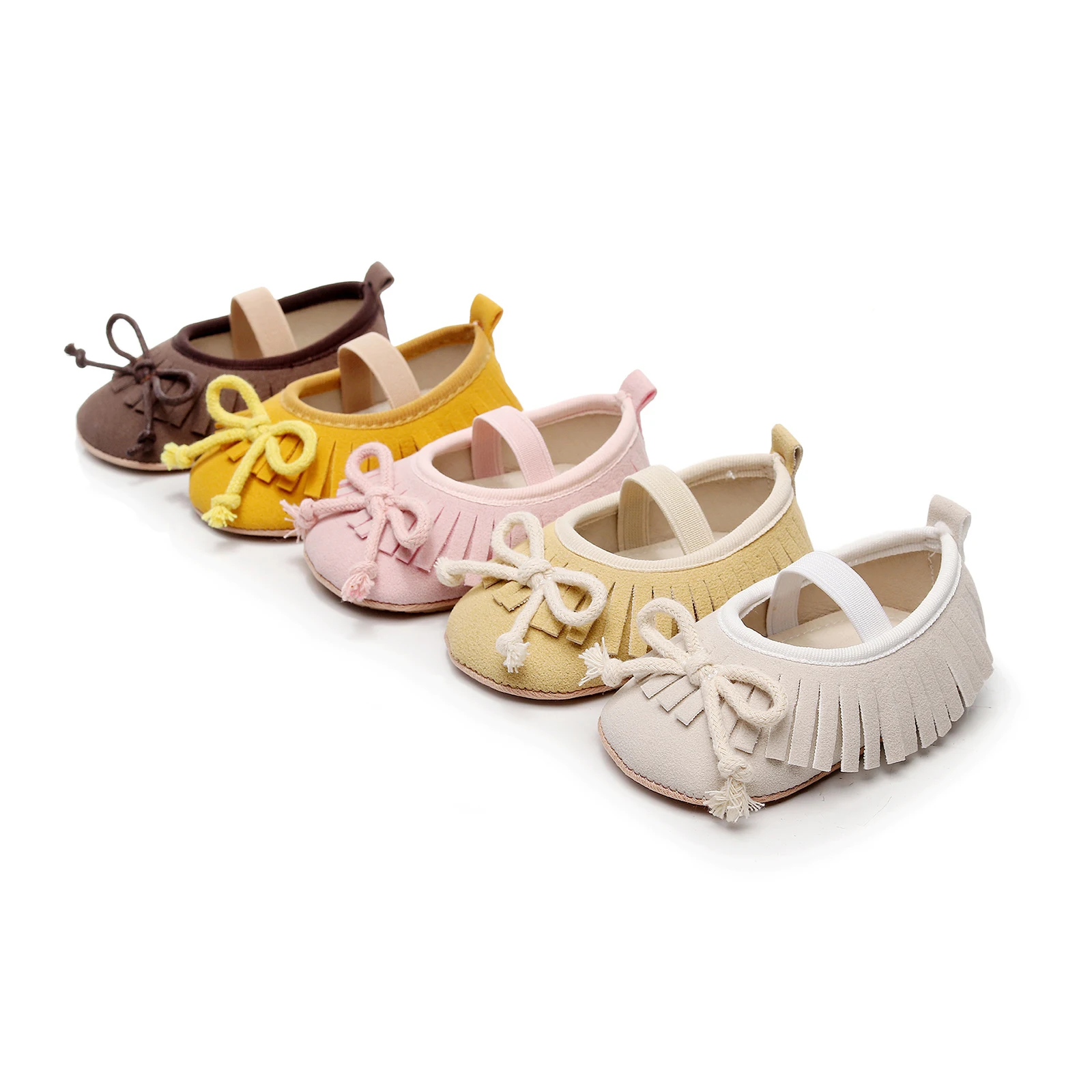 

Baby Girl Dress Flats Soft Soles Cute Bow Tassels Mary Jane Shoes Casual Walking Shoes for Newborn Toddler