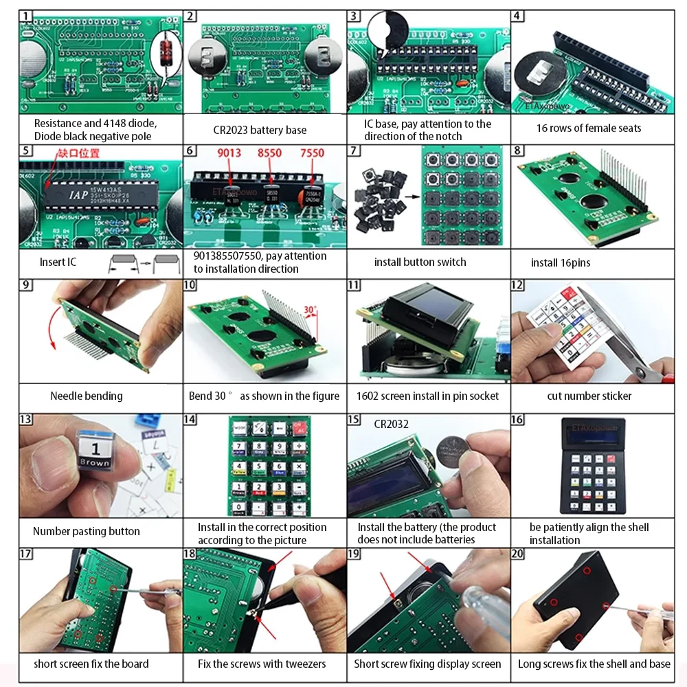 diy electronic calculator kits 51 microcontroller soldering practice experiment LCD1062 display