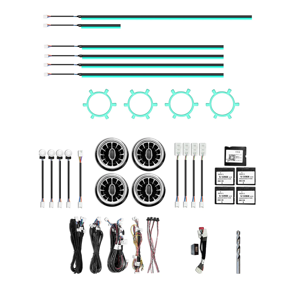 

STLFFor BYD Dolphin 2021-2024 Automotive Interior Accessories 64 Colors LED Ambient Light for Safety Assistance Systems