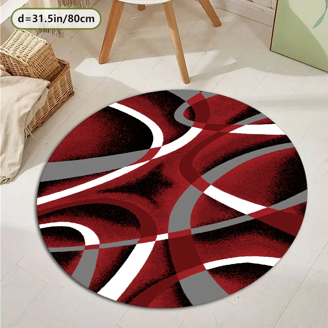 Abstract Geometric Round Doormat Multi-style Curved Circle Block Graphic Rug Modern Minimalist Indoor Home Decor Floor Mat