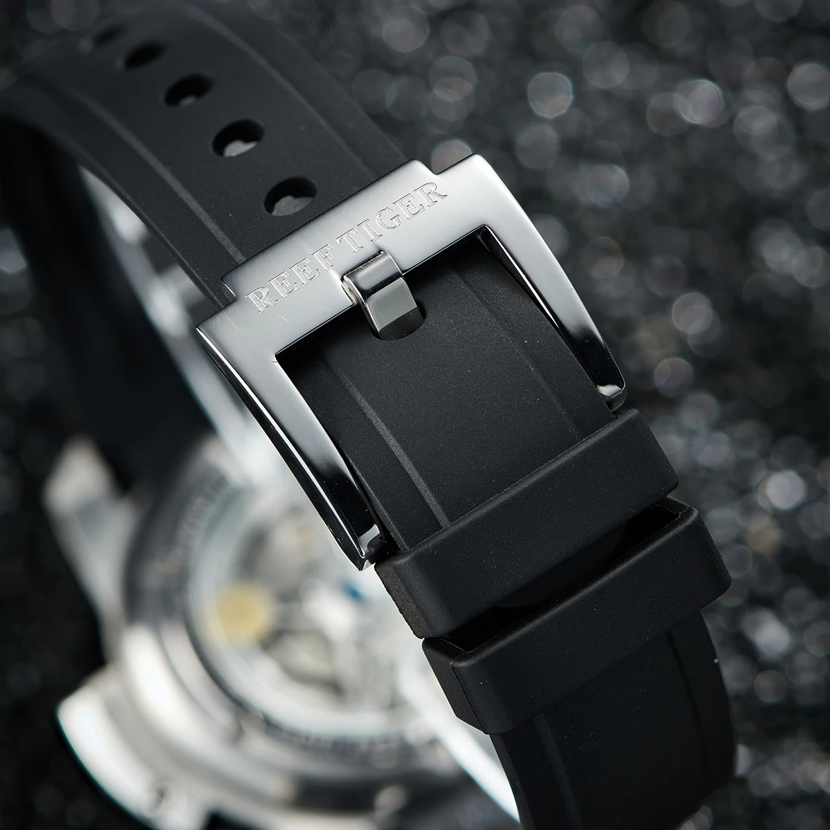 reef tiger men's mechanical watch, fully automatic multi-functional dual calendar business men's watch, men's timepiece