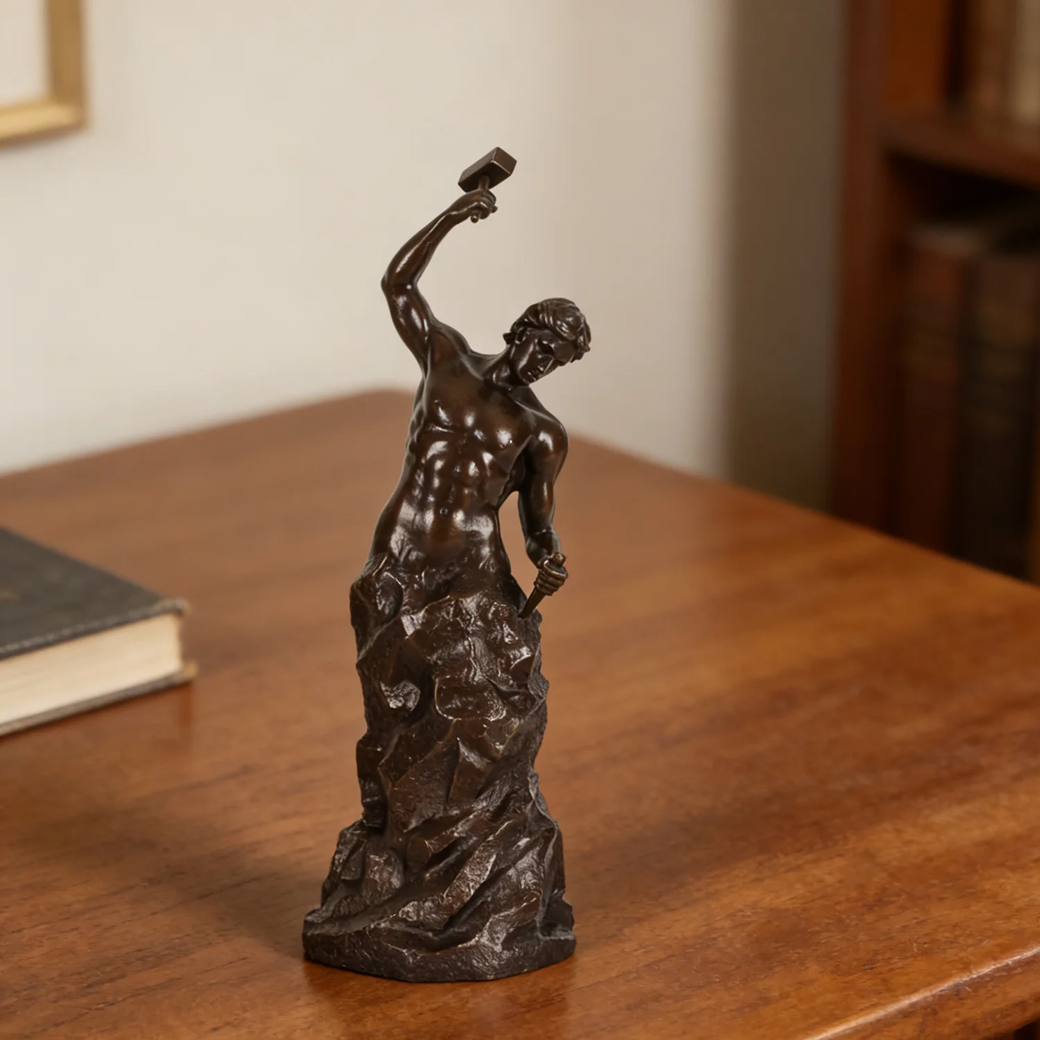 Bronze Self Made Man Statue Figurine Abstract Famous Sculpture Gorgeous Home Office Decoration 26CM