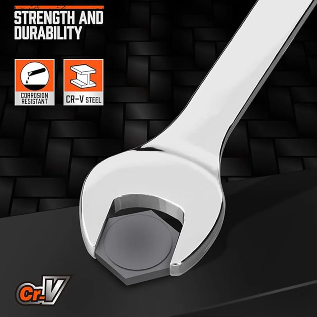 Combination Wrench Set, Metric/SAE, Wrench with Tool, Drop Forged Steel,8-13mm, 12-Point, CR-V Steel, Organized in Wrench Holder