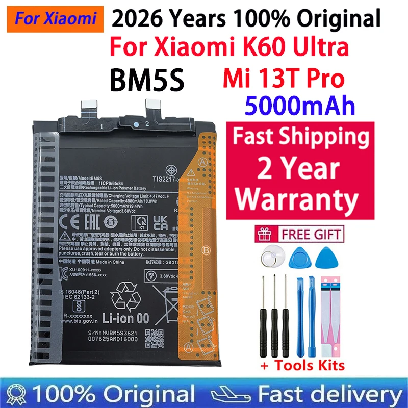 2026 Years 100% Original Phone Replacement Battery BM5S 5000