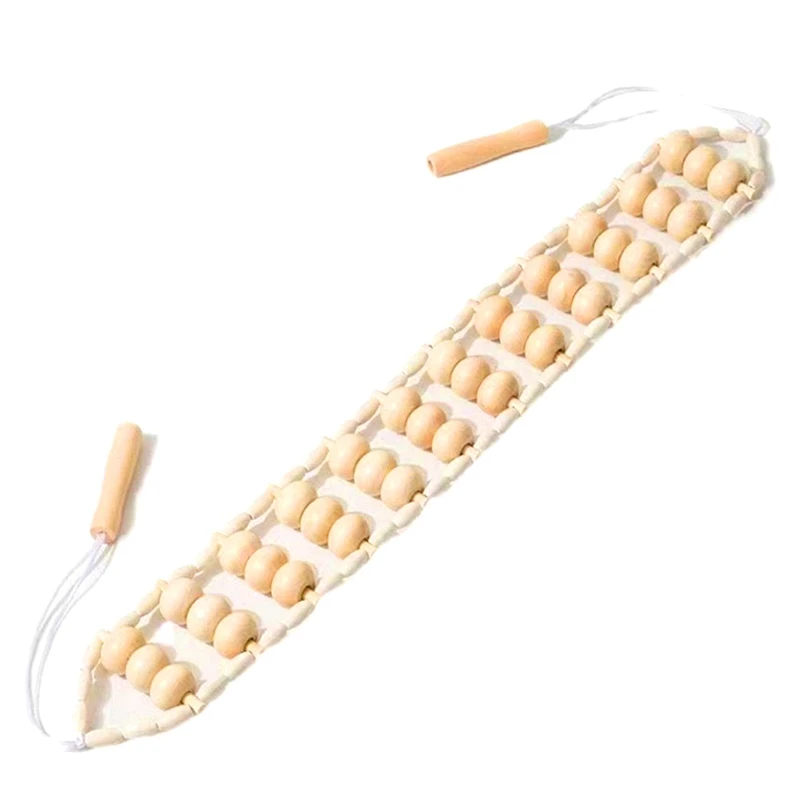

AD08-Rope Back Massager - 47.2 Inches Massager Tool For Back, Neck, Legs, Waist, Wooden Massage Roller