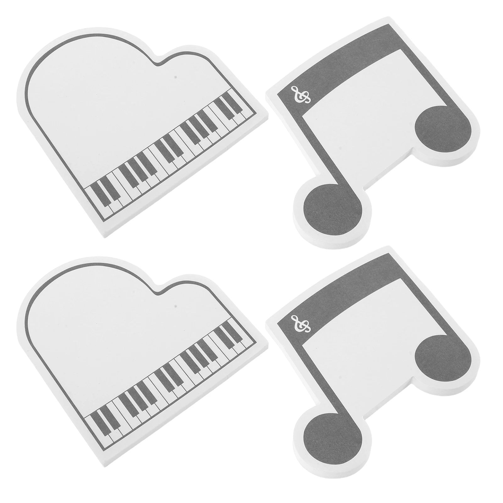 

4pcs Piano Note Shaped self-stick Note Pads Music Themed Notepads Piano Note Shape Memo Pads Tearable Adhesive Stick Notes