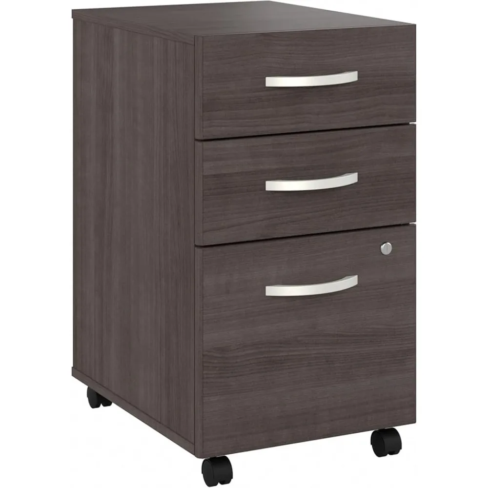 Studio C 3 Drawer Mobile File Cabinet-Assembled, Rolling Document Storage for Home or Professional Office, 16W