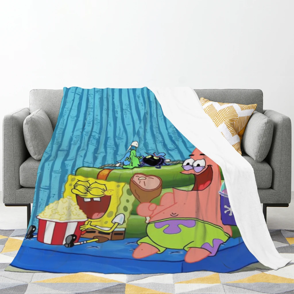 SpongeBob Blanket Sofa Bedroom Bed Home Office Nap Blanket Car Travel Picnic Blankets Gift