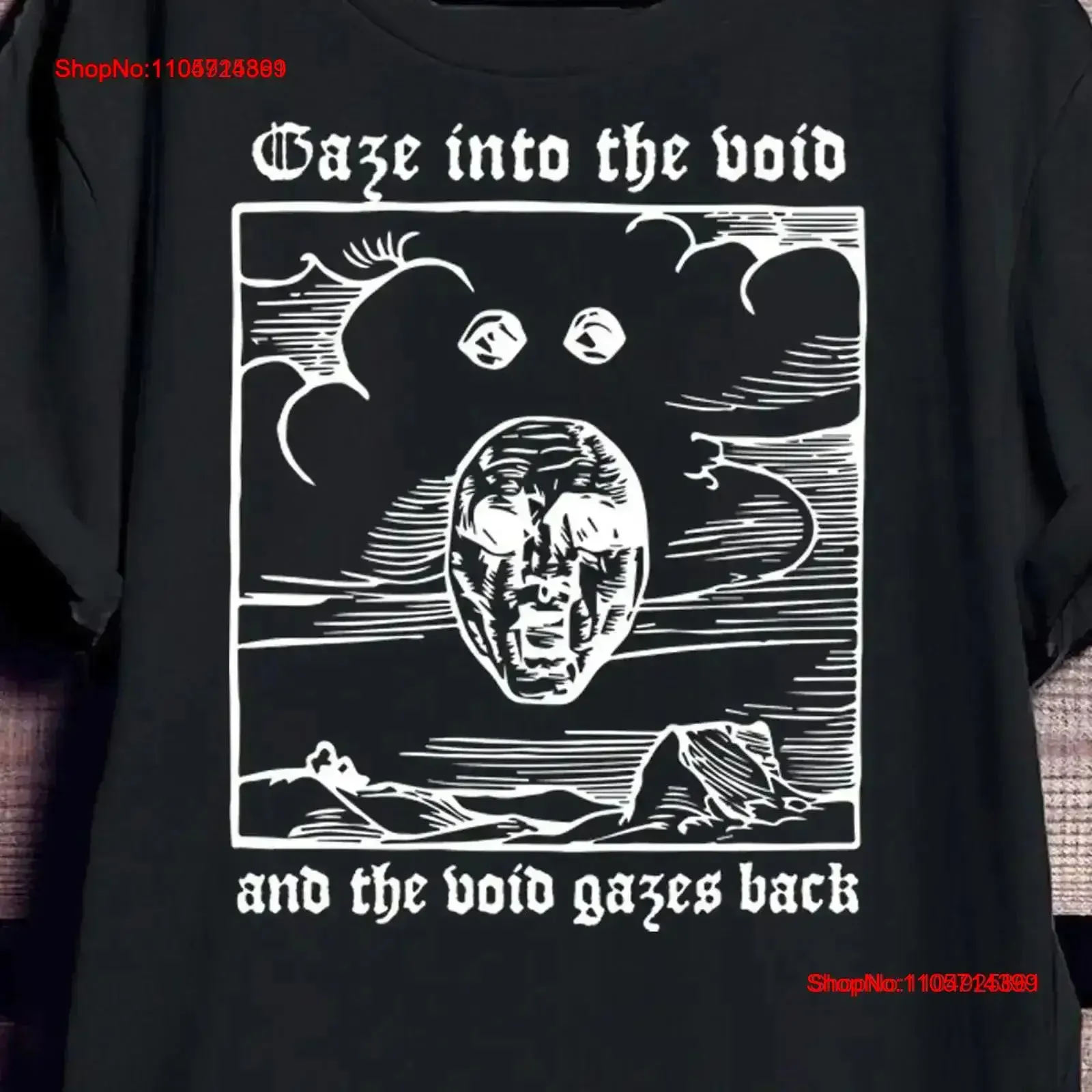 Gaze Into The Void T Shirt Sizes S 3XL print goth tee top clothes death horror gothic vintage Washed Breathable streetwear