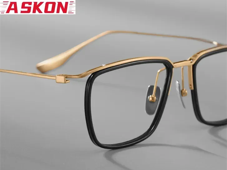 Handmade Designer Spectacles Retro Ultralight Pure Titanium Frame Glasses Men Square Eyeglasses Women Large Faces Spectacles 106