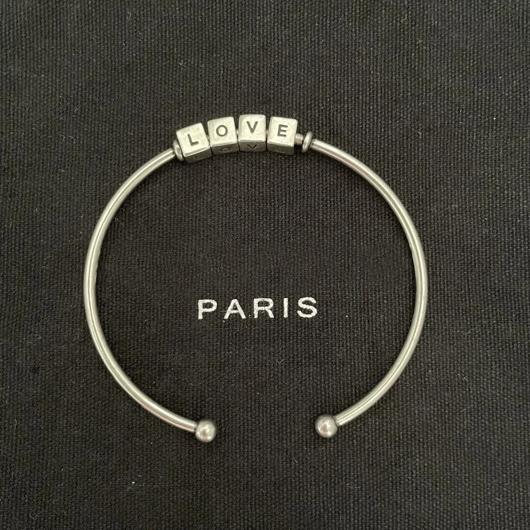 Fashion Europe Silver Opened Classic Letters Bracelet Woman High Quality Designer Brand Jewelry