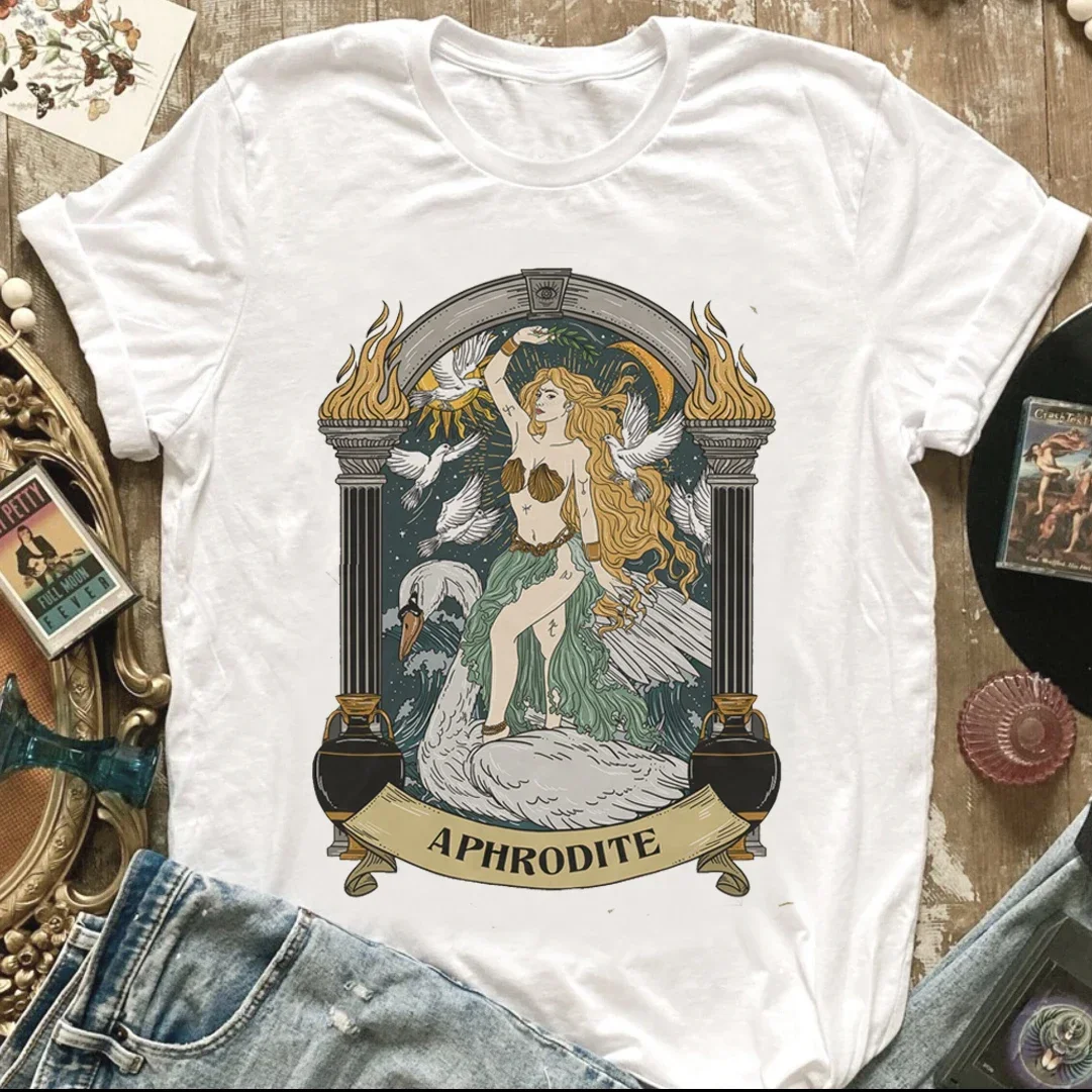 

Women'S Short Sleeves Summer Women'S Fashion Fun Greek Goddess Print 90s Printed Women'S Shirt T-Shirt Graphic Loose T-Shirt.