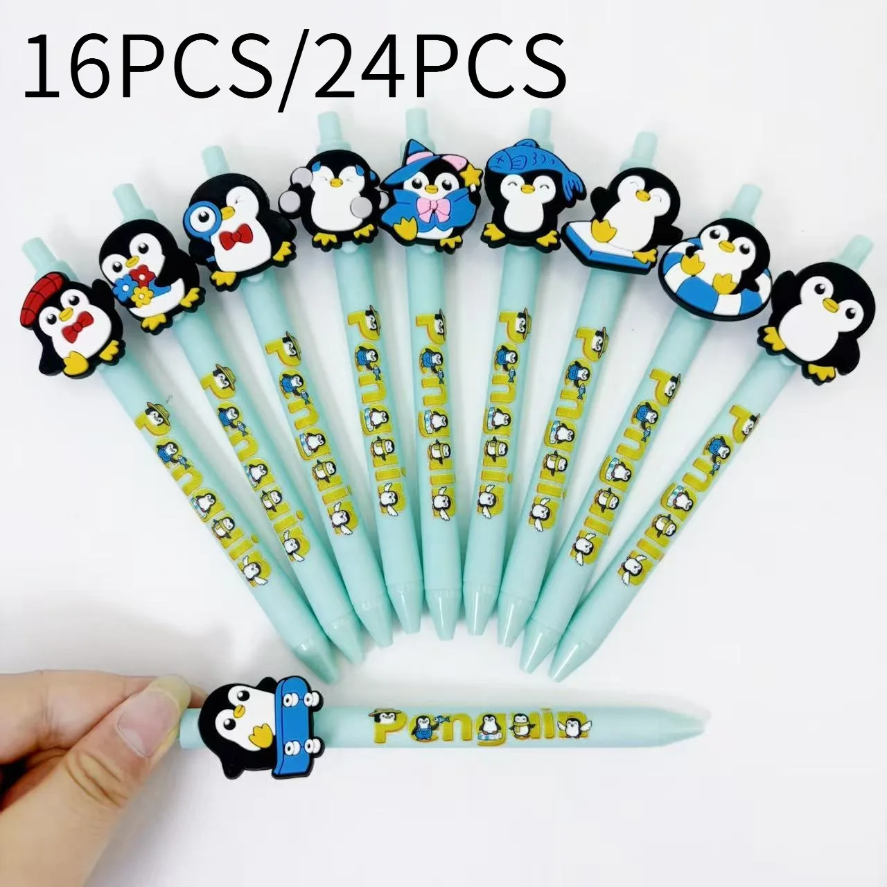 

16pcs/24pcs Creative Magic Penguin Theme Ballpoint Pens Penguin Series Ballpoint Pens Student Writing Gift Pens