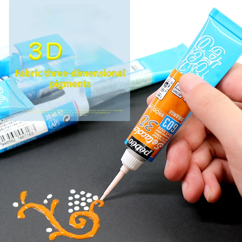 tinta tridimensional de tecido pigmentar escova faca voce mesmo pintada a mao decoracao de vidro ceramico 3d 20ml 01