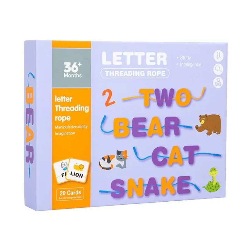 

ABC Letter Toys For Kindergarten Colorful Threading Alphabet Letter Toys Educational Flash Cards Sorting Toys For Parent-Child