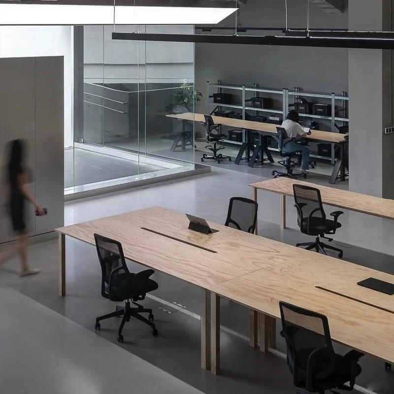 Modern simple birch multi-layer board long office computer table workbench training negotiation conference table