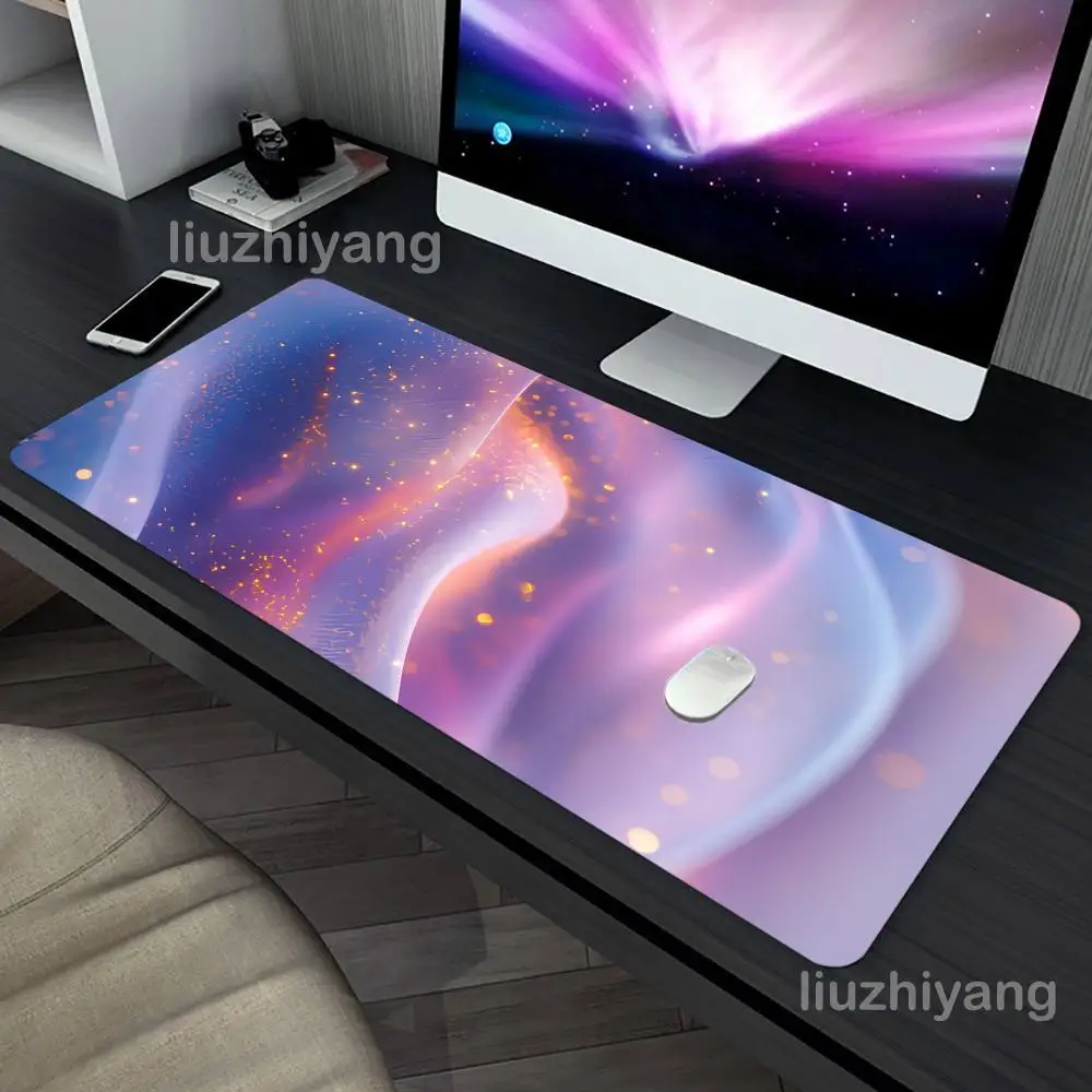Abstract Silk Waves Mouse Pad Large Computer Office Game Table Mat XXL Rubber Anti-slip Stitch Edge Keyboard Mats Long Desk Pads