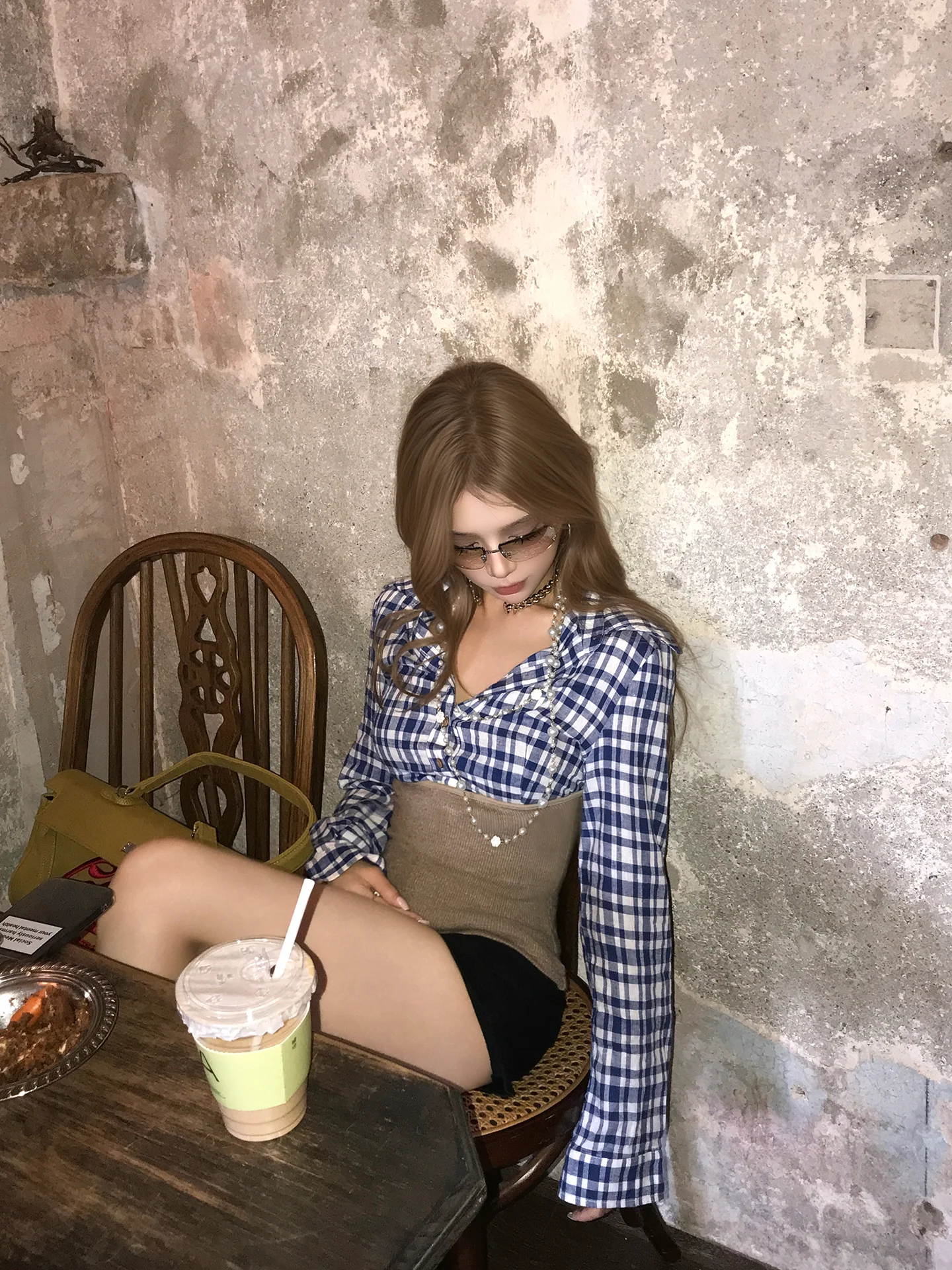 

Женская рубашка Ce Rose в клетку, приталенного кроя, с длинным рукавом, V-образным вырезом, модным дизайном, для осени и зимы, повседневная, дышащая, комфортная.