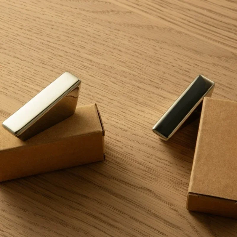 Silver Bar Pulls Solid Brass Original Trapezoid Furniture Handles High-end Drawer Door Knobs with Round Ball Dresser Handles