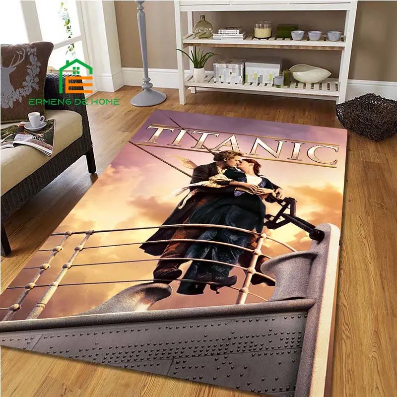 Titanic Pattern Rug for Bedroom Living Room Carpet for Kitchen Floor Mats Home Decor Non-Slip Floor Pad Rug 15 Sizes