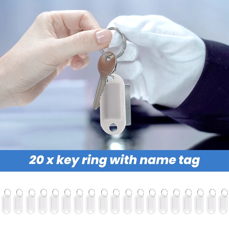 

Белый портативный пластиковый брелок для ключей, идентификационные этикетки, 20 шт.