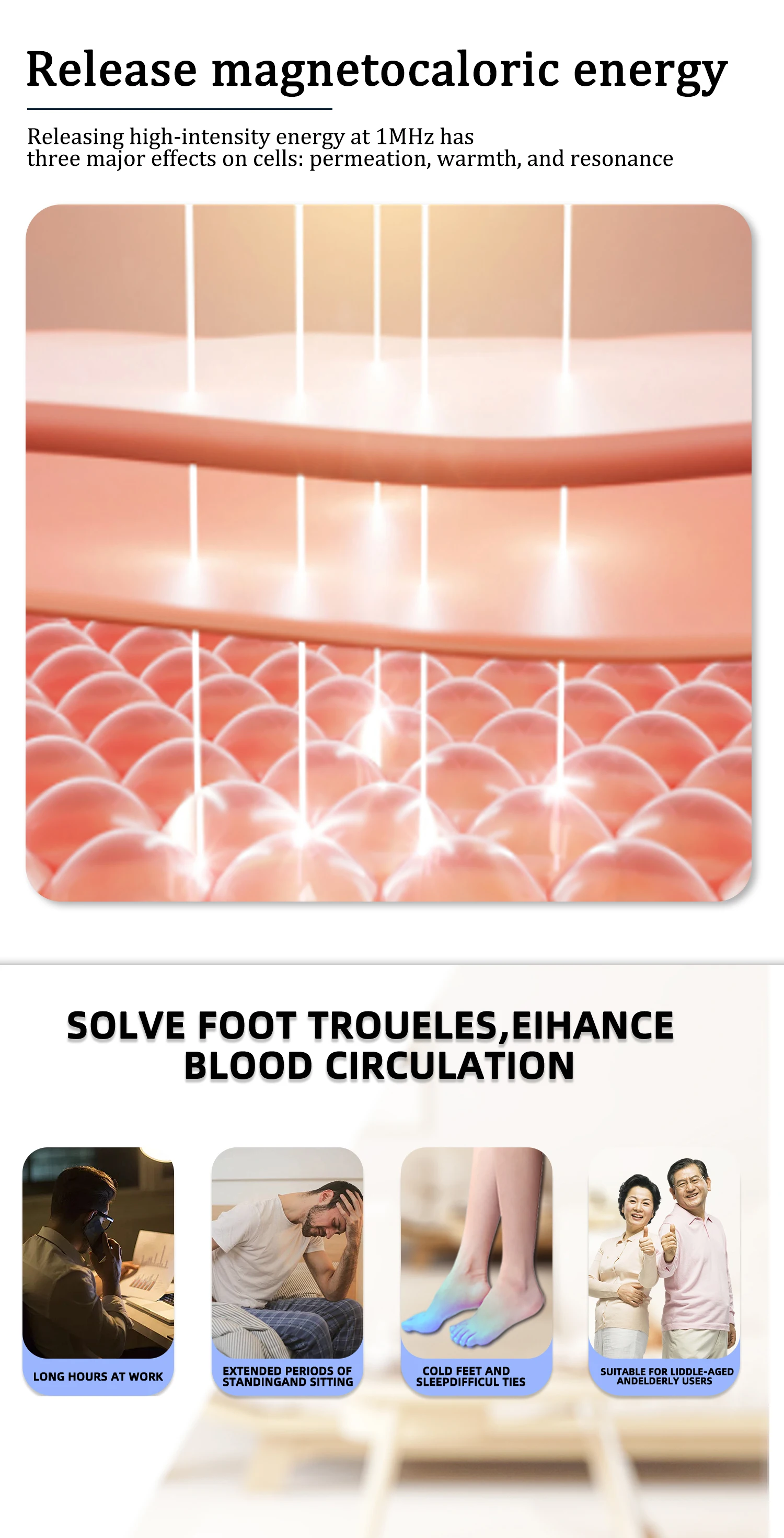 Professionelles Terahertz Deep Penetration Body Care Fußmassagegerät Coulomb Energy Technology für Anti-Aging- und Zellaktivierung – Detail 8