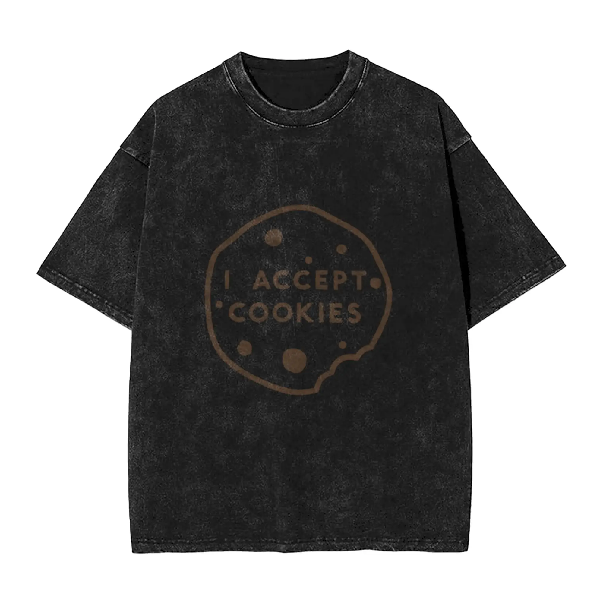 I Accept Cookies  Classic Stylish A Vintage Oversized Cotton Unisex T-Shirts