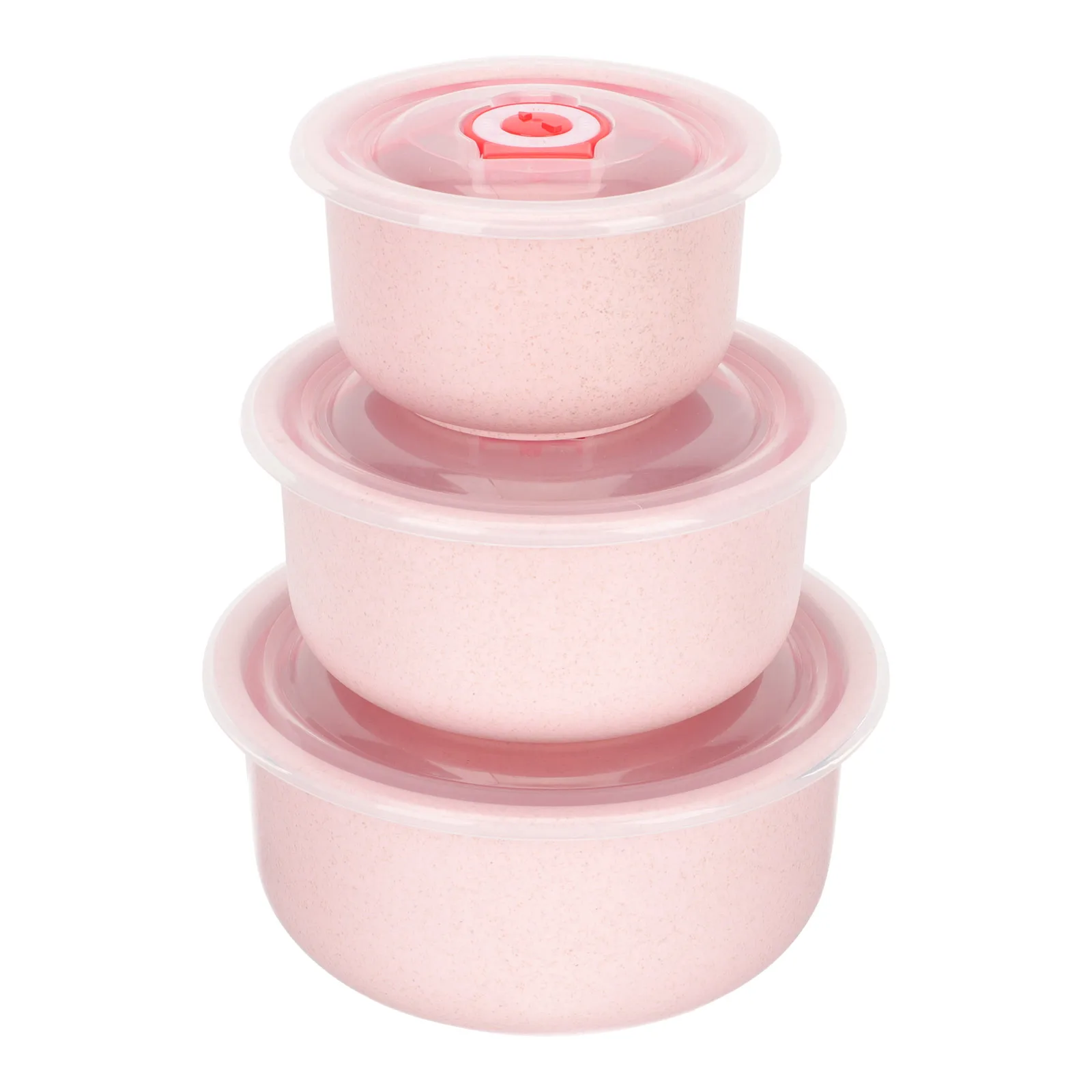 

1 set Sealed Lunch Box Set Food Containers with Lids Refrigerator Pink Material Fresh Keeping Storage for Fruits