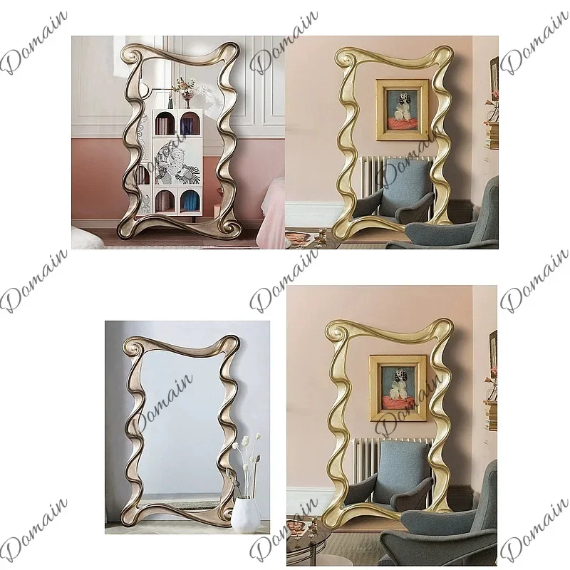 GV Unique Large Wave Shaped Full Length Floor Mirror, Artistic Wardrobe Studio Dressing Mirror B