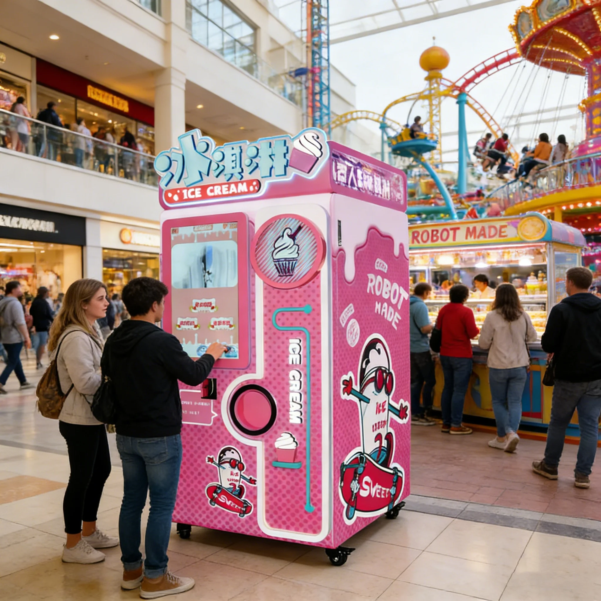 Fully automatic ice cream candy vending machine, ice cream vending machine, vending booth, sweet memories