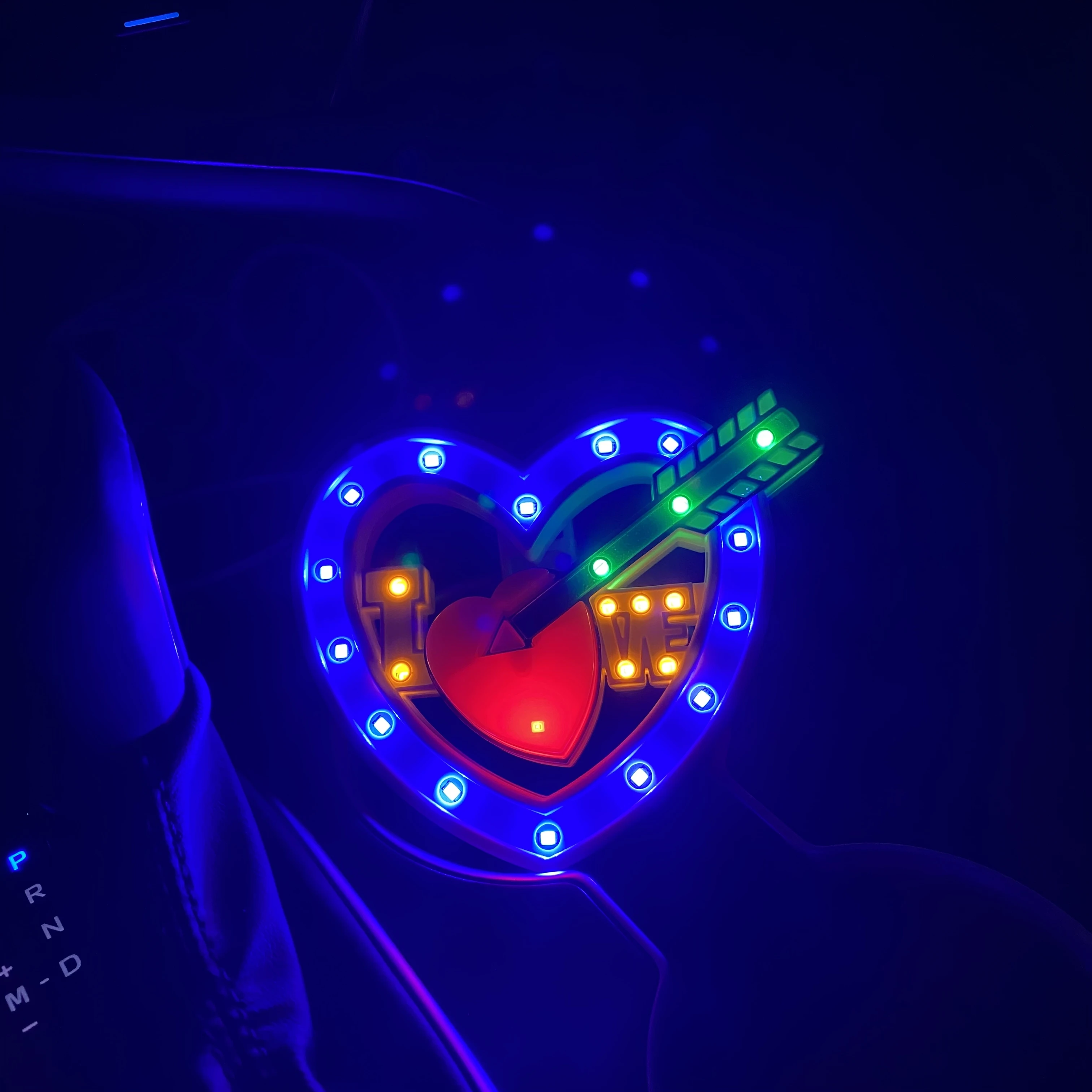 12V Car LED Atmosphere Flickering Strobe Heart Light RGB Colorful Music Sound Lamp Christmas Interior Decorative Suction Up Lamp