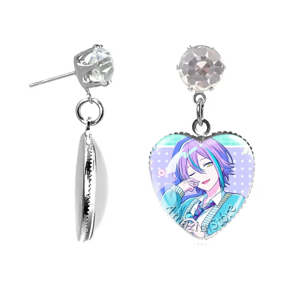 New Style Souvenir Pendant 20mm Heart Earring Project SEKAI Anime Wonderlands×Showtime Kamishiro Rui Glass Jewelry Fans Gift