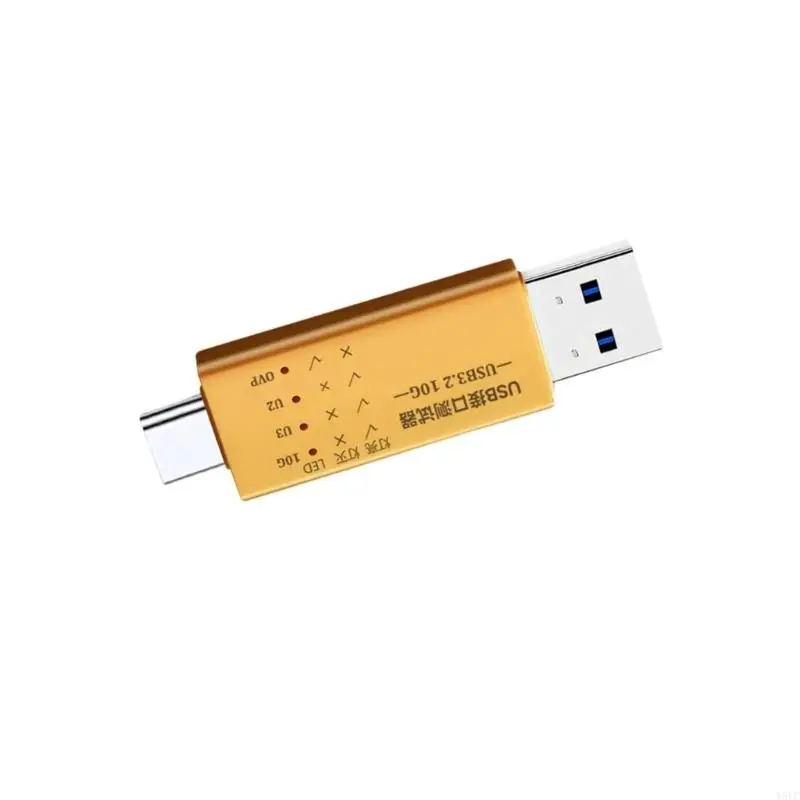 Type C to USB 3.2 Interfaces Tester with LED Screen for Voltages and Current