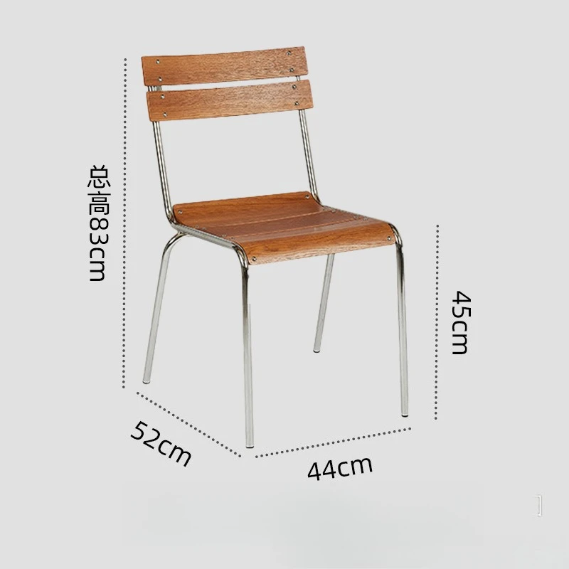Medieval home solid wood chair music bar creative metal dining cafe restaurant lounge chair retro back stool nordic furniture