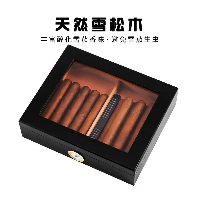 

Cuban imported cedar wood cigar box moisturizing box portable cigar box cigar moisturizing constant humidity cigar box