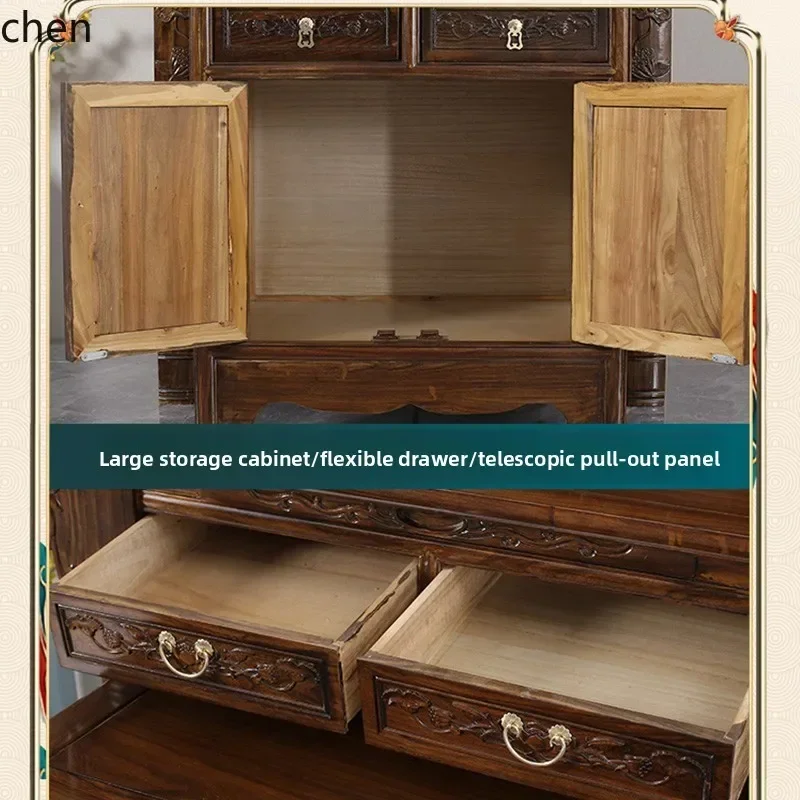 FG-1    Offering  Incense Case Home Worship Table Buddha Shrine Altar Solid Wood Three-Layer Buddha Table Offering Table