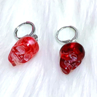 Goth Resin Skull Drop Earrings Grunge Rock Charms Earring for Women Punk Cool Accessories Goth Jewelry Geometric Grunge Earrings