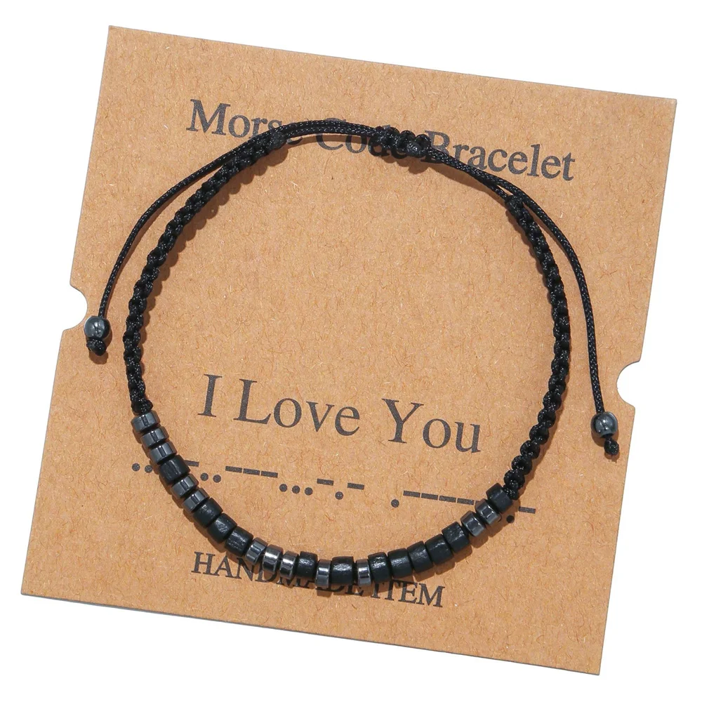 Couple Bracelets Secret Love Confession Morse Code I Love You Weave Bracelets For Men&Women Show Love Jewelry Metaphor Gift 2024