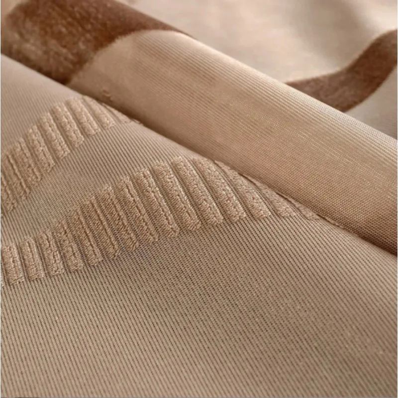 Modern American Simple Cut Velvet Gauze Curtain Light-impermeable Living Room Bedroom Balcony Curtain