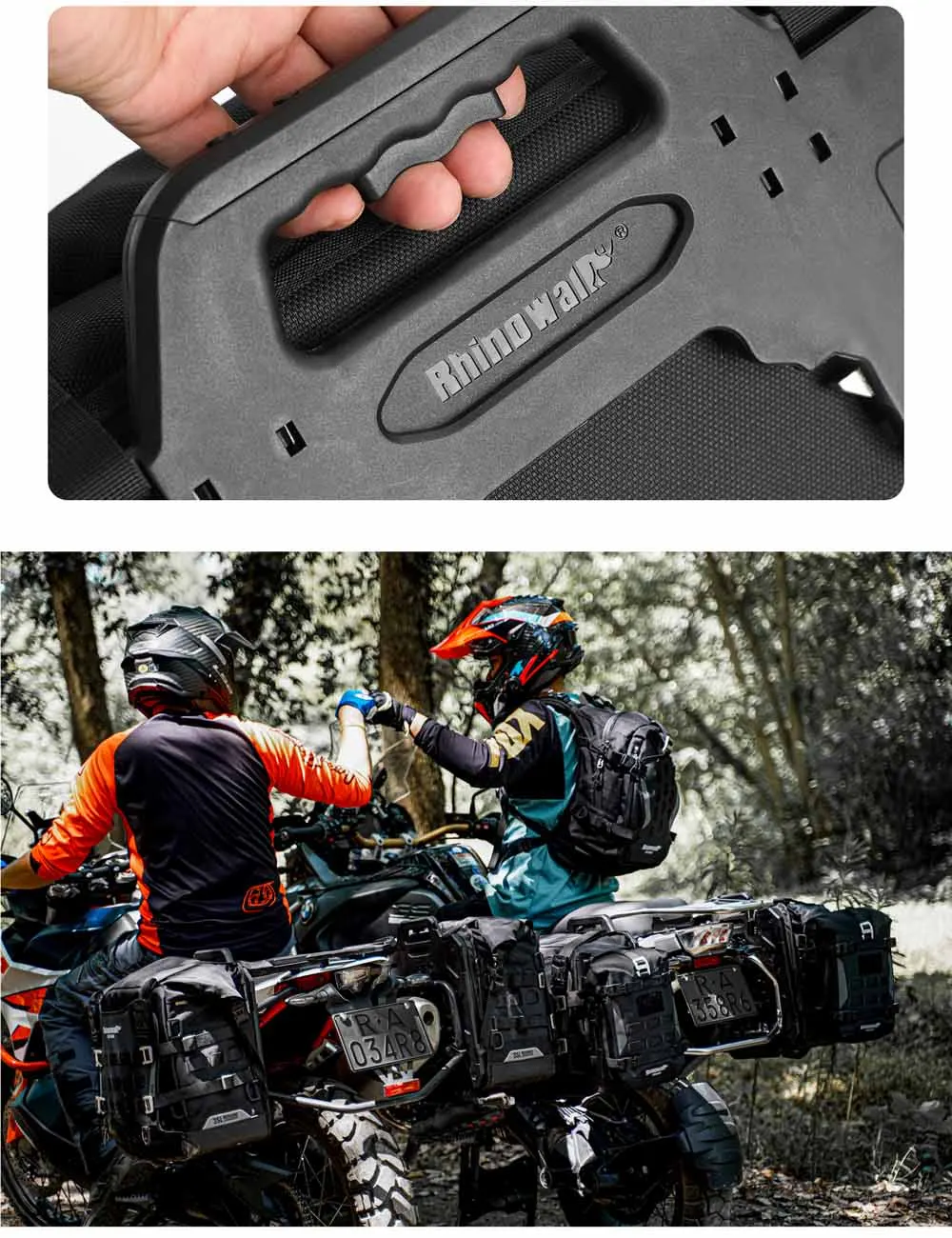 Rhinowalk 35L Wasserdichte Motorrad-Satteltasche mit Schnellverschluss und MOLLE-System-Schlossloch für Abenteuerreisen – Detail 18