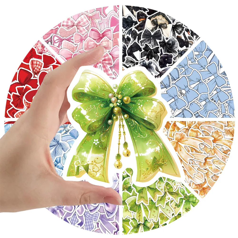 Multiple Styles Colorful Kawaii Bow Graffiti Stickers | Playful Cartoon Ribbon Stickers | Ideal for Scrapbooks AnimeWorlds Store