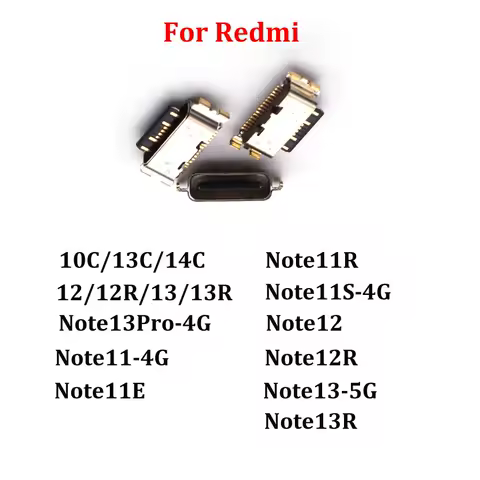 5-10Pcs Charging Port Dock Plug TYPE-C Charger Connector Socket Repair For Redmi 10C 13C 14C Note 11 12R 12 13 11S 13R 4G 5G