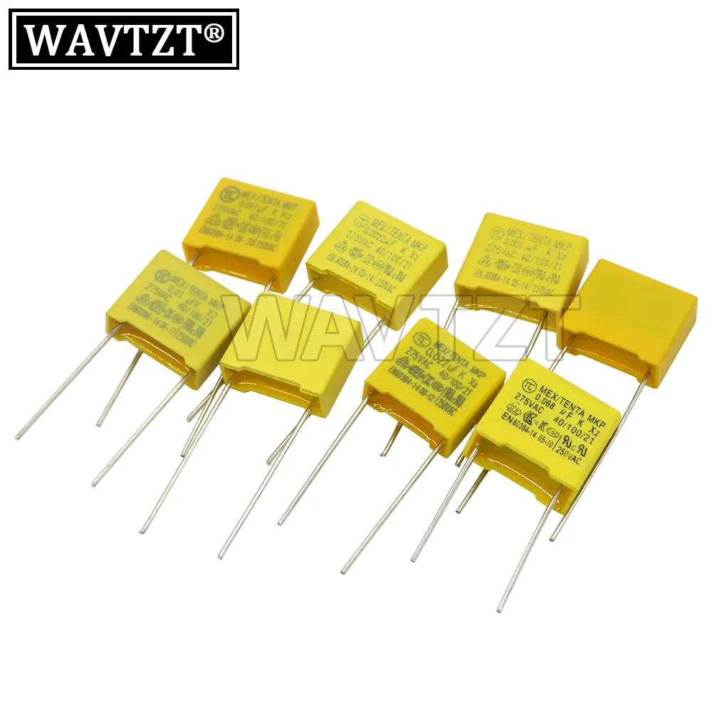 5-20PCS 275VAC X2 ตัวเก็บประจุความปลอดภัย 10 มม.~ 27.5 มม.0.022UF 0.047UF 0.1UF 0.15UF 0.22UF 0.33UF 0.47UF 0.68UF 1UF ฟิล์มโพลีโพรพิลีน