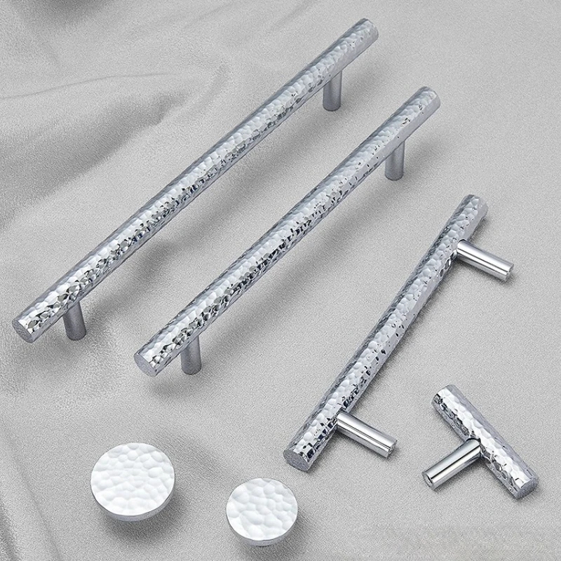 مقبض مصنوع يدويًا / كروم لامع / خزانة نحاسية صلبة مقابض أبواب طويلة أثاث خزانة خزانة درج سحب T Bar