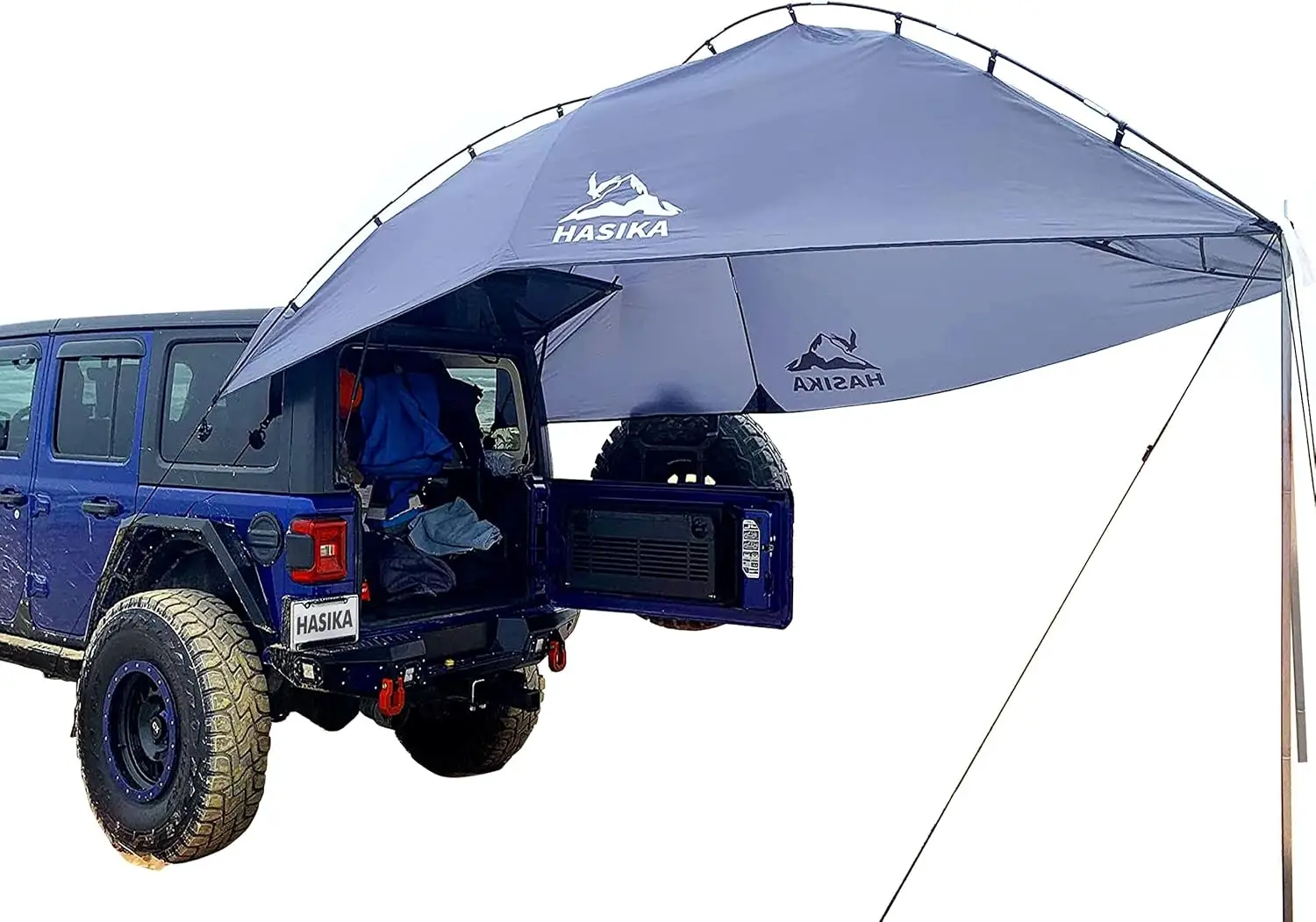 Waterproof SUV Tailgate Tent and Car Awning | Universal fit for SUVs Vans RV Trailer. Features heavy-duty suction cups, adjustab