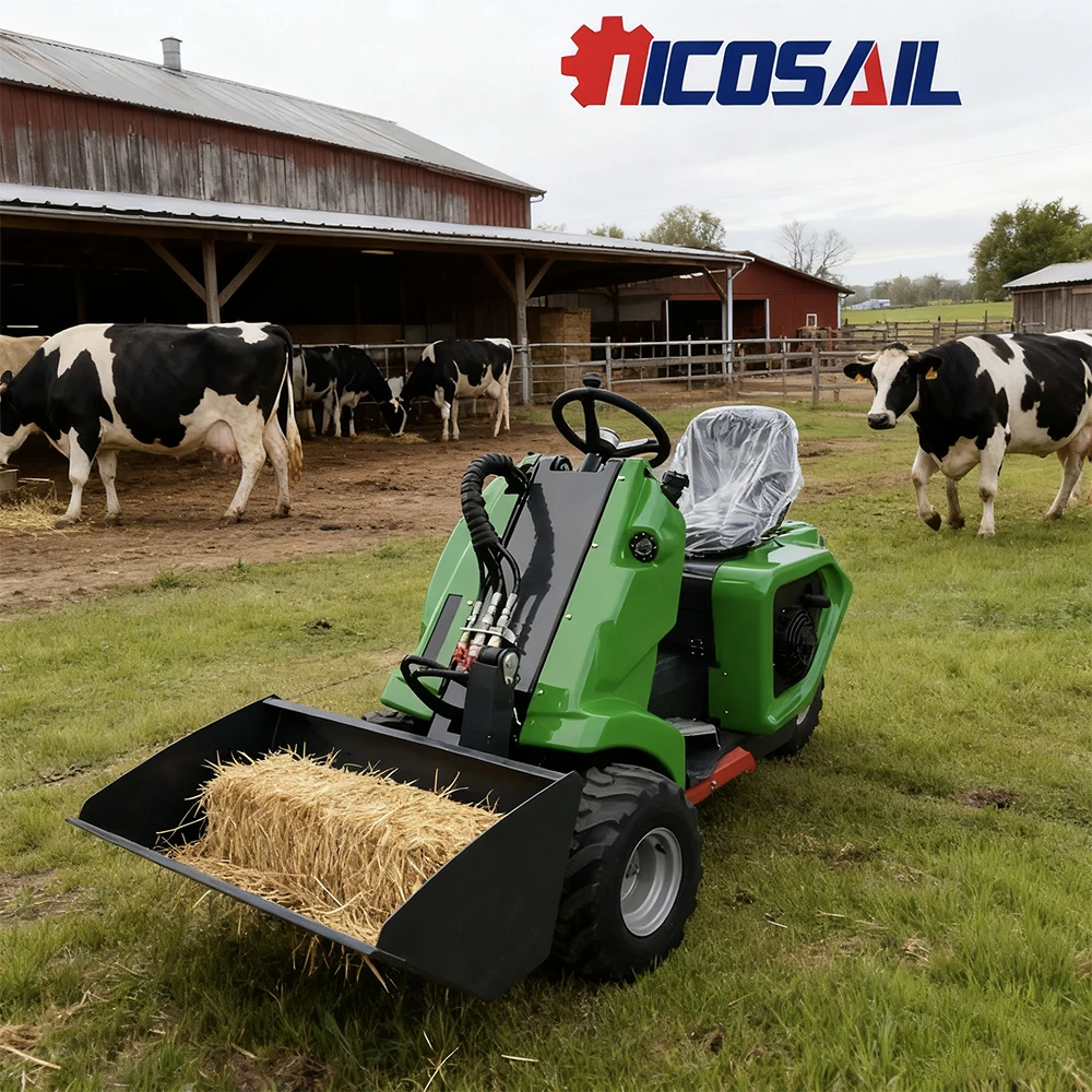 حار بيع الصينية الديزل جرافة عجلة انزلاقية صغيرة ، آلات تحريك الأرض جرافة انزلاقية مع دلو