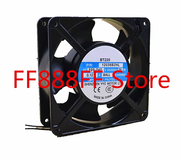 20 PN 12038B2HL Ultrasonic Welding Machine Axial Cooling Fan AC 220V 0.12A 20W 12038 120*120*38mm 2 Wires